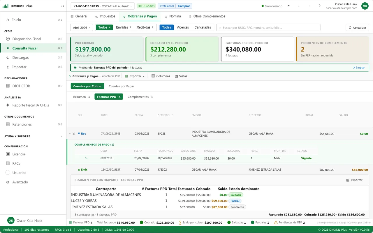 Consulta Fiscal, perspectiva Cobranza y Pagos